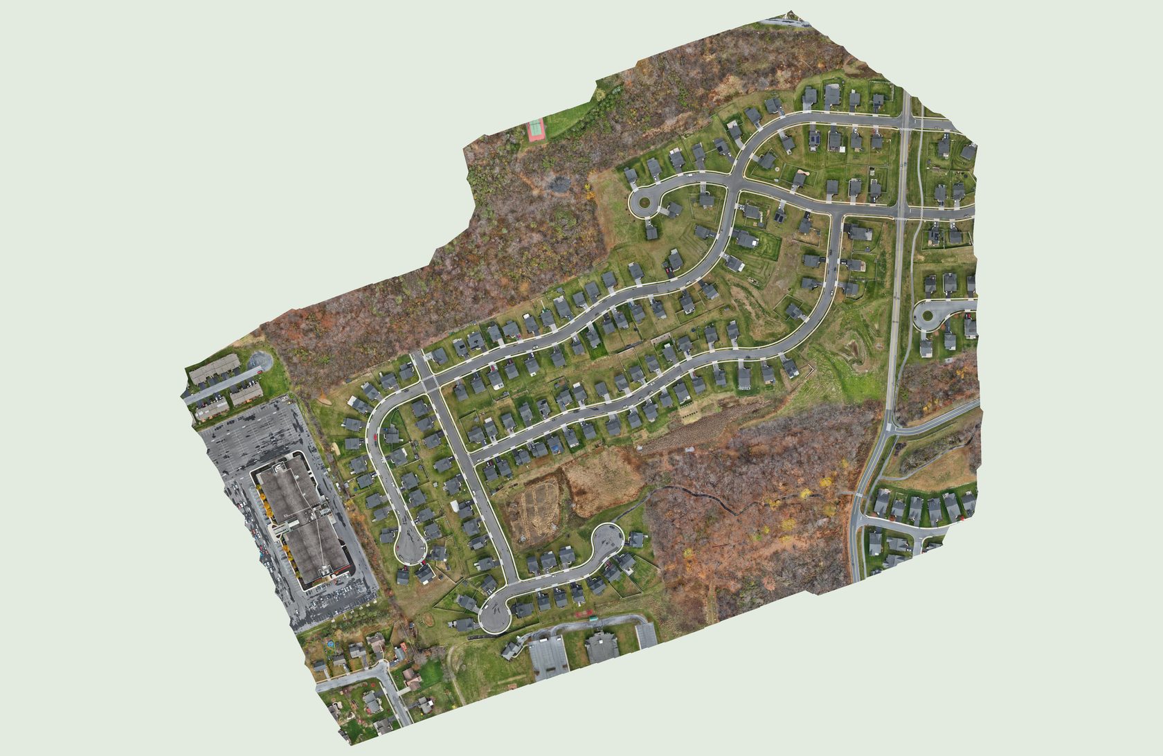 Aerial view of Stray Winds Farm